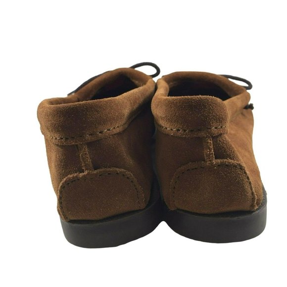 Minnetonka Leather Flats Moccasins Women 7.5 Beaded Brown Slip On Stitched Shoes - Picture 6 of 12